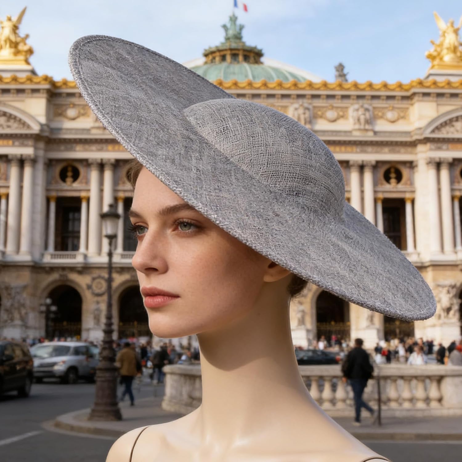40cm Large Fascinator Hat Base – Linen Headpiece Bottom for Millinery Cap Making, Fascinator Base for Ladies
