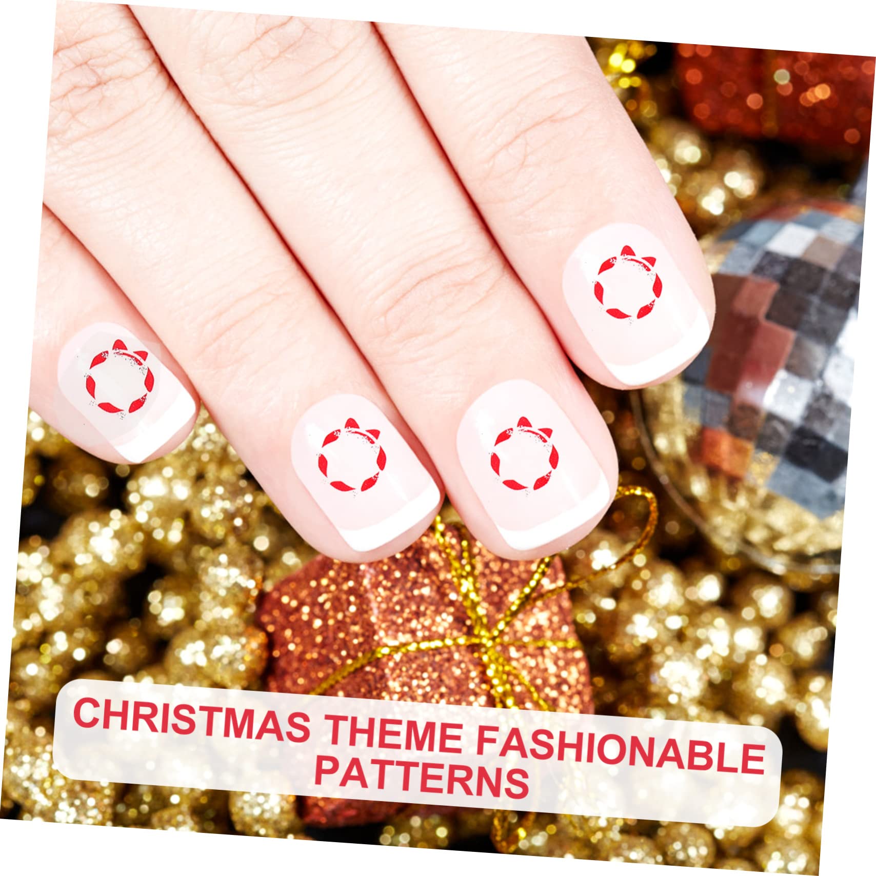 Beavorty 25hojas Páginas De Uñas Falsas De Navidad De Stickers De Uñas Artificiales Para Mujer Decoración Navideña Diseño Chic y Elegante