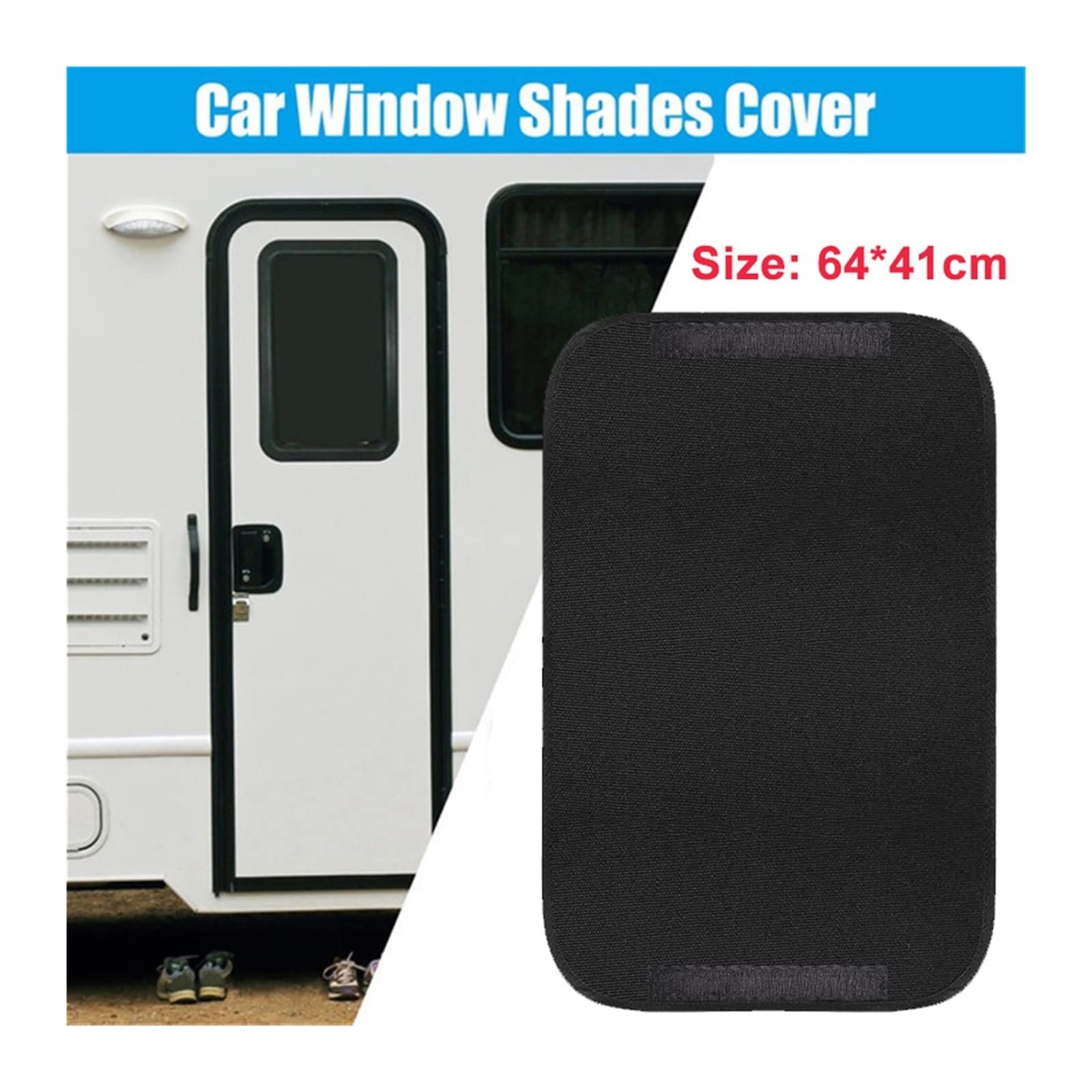 1pc Noir RV Porte et fenêtre Ombre Couverture 64x41cm RV Rideau occultant