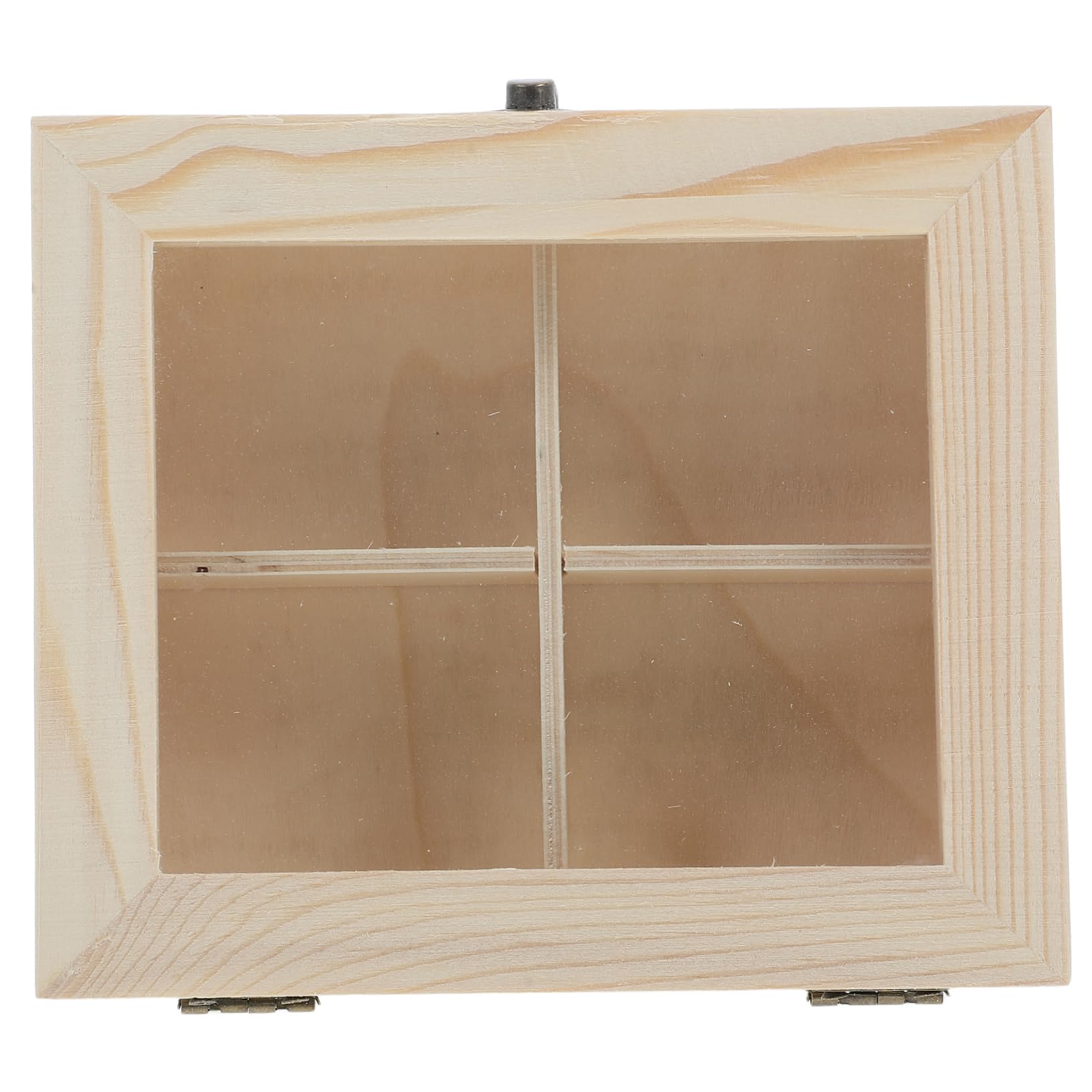 Wooden Tea Bag Organizer with Four Compartments Natural Storage Box for Coffee and Herbal Tea Sachets Compact and Efficient for Home Organization