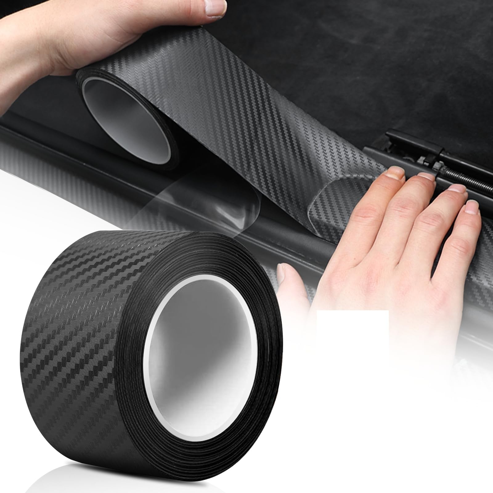 Tryagat 1 Pcs Door Sill Protectors for Seat Ibiza 6F 2017-2022 2023 Entry Guards Protection Trim Anti-scratch Automotive Accessories,5cm x 10m