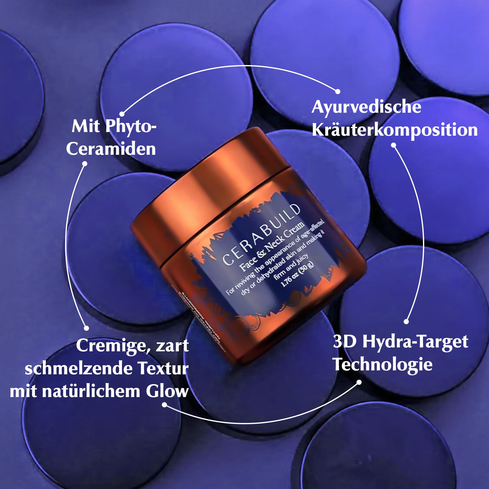 Cerabuild Gesichts- und Halscreme, intensive Hydratation, mit Phyto-Ceramid angereichert, aufpolster, fester Look