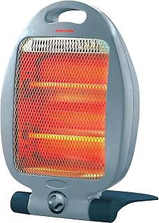 CUQOO 800w Halogen Compact Quarts Heater – 2 Heat Setting Energy Efficient Room Heaters for Indoor Use | Portable Electric Heater with Safety Tip Over Switch | Space Warmer for Home