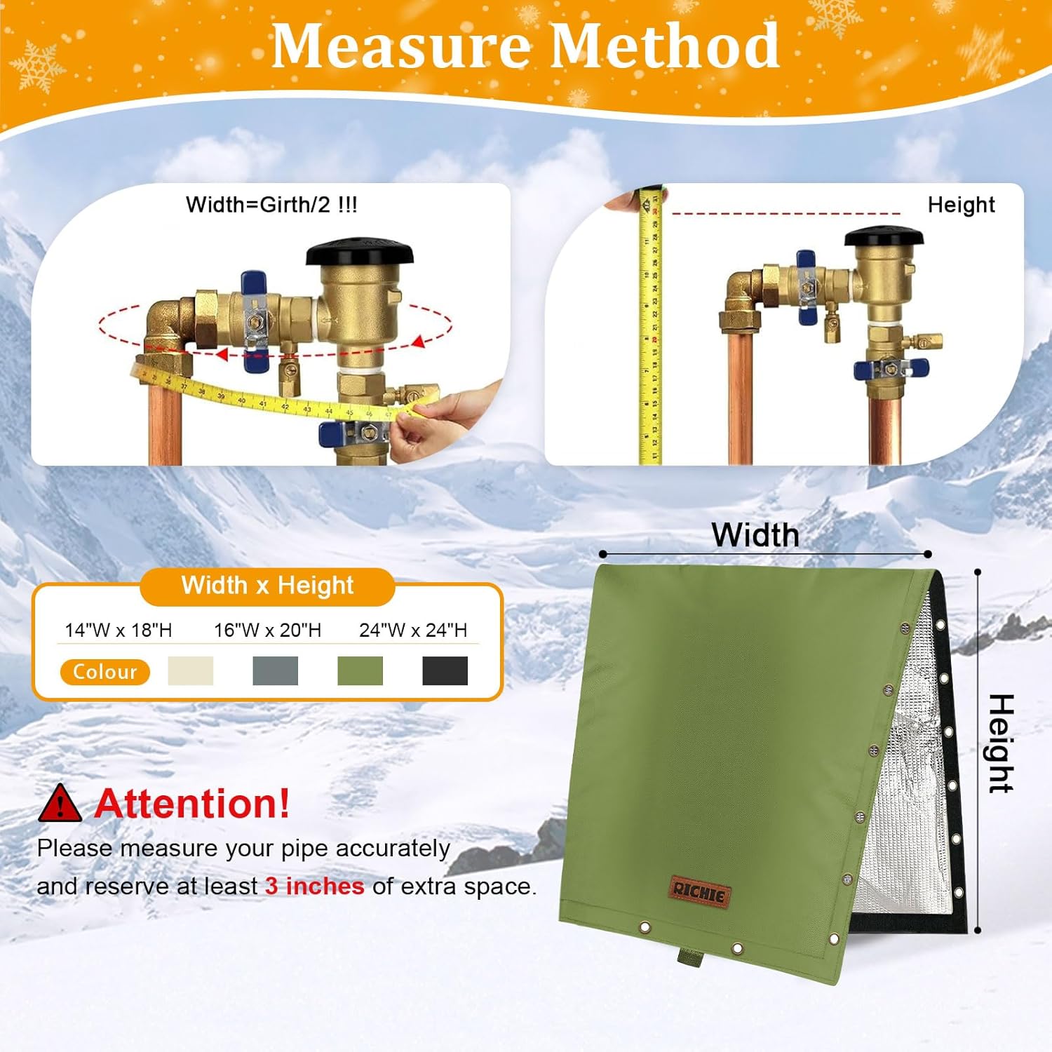 2-Way Opening Backflow Preventer Cover (5°F) Heavy-Duty 5-Layer Insulated Enclosure, All-Weather Protection for Outdoor Pipe, Irrigation Sprinkler Valve, Well Water Pump, 24" W x 24" H Beige