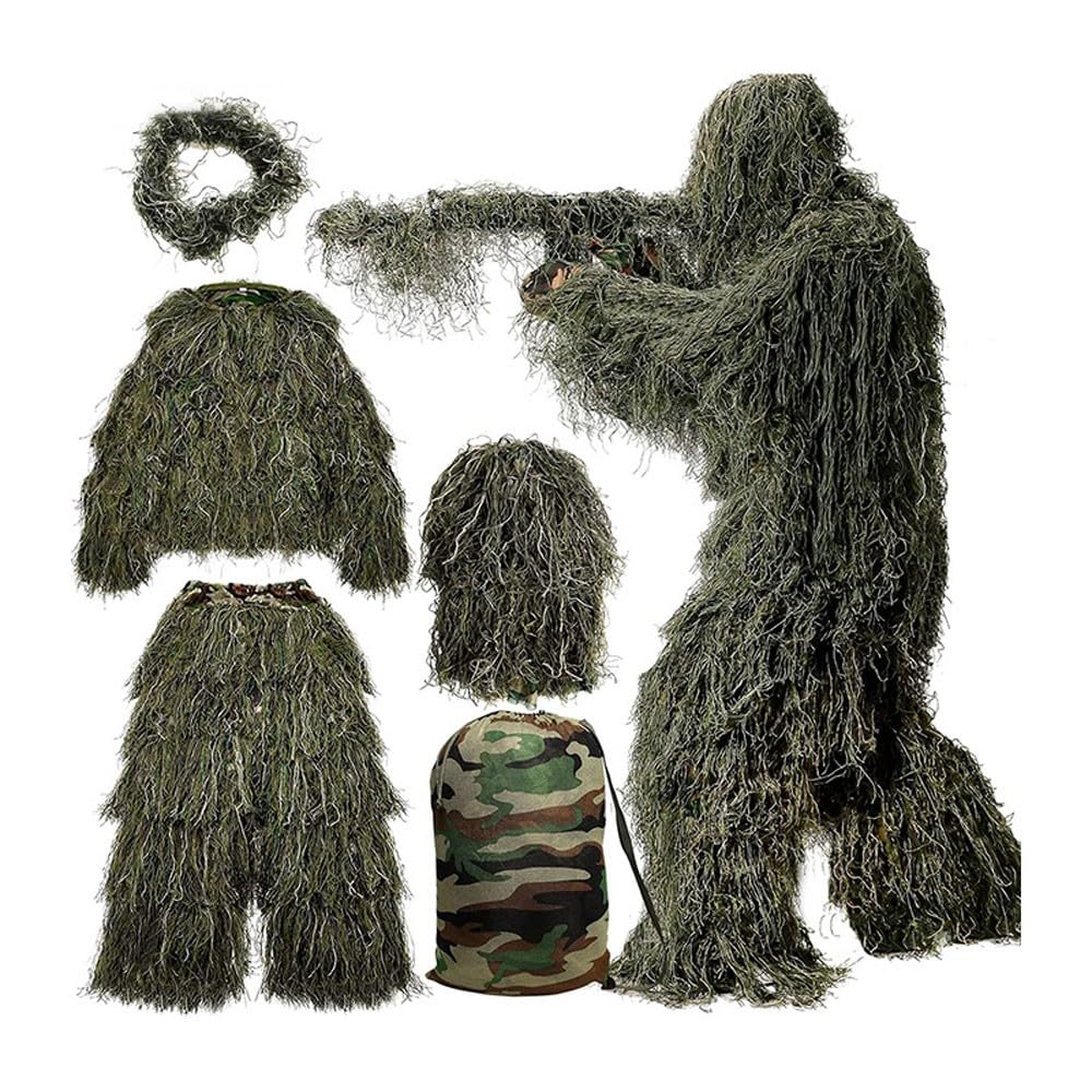 Ghillie Suit Camuflaje, Ghillie Sniper, Ropa Deportiva específica para montañismo, exploración, Caza, Camuflaje Desierto Francotirador Airsoft Fotografia 3D
