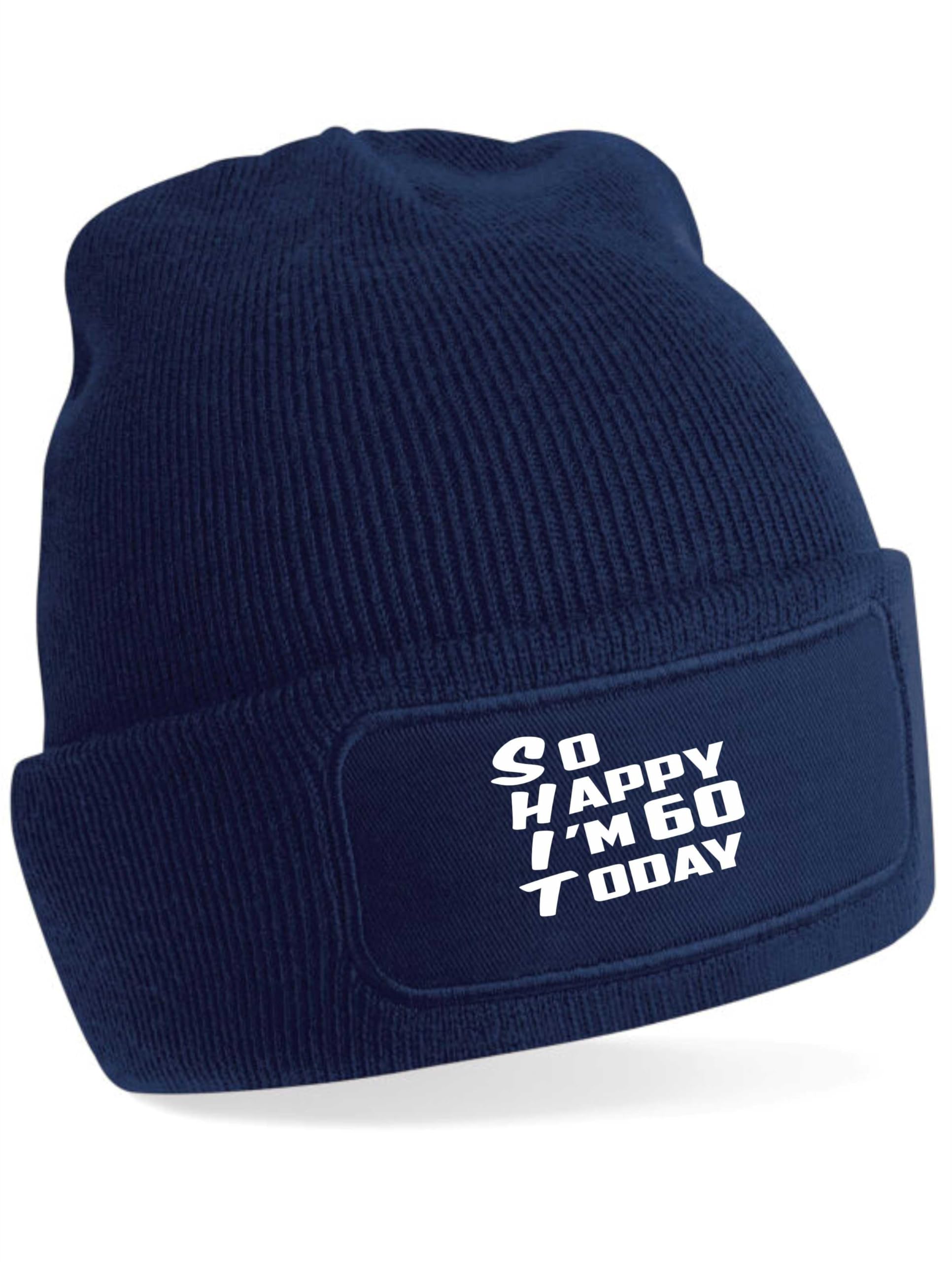 Print4U Beanie Hat Funny 60th Birthday Gift Men & Ladies 60 Year Old Present Blue