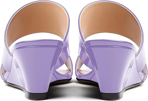 Miniatura 4 de WAYDERNS Sandalias de cuña de tacón bajo de dos piezas para mujer, con puntera abierta, de 2 pulgadas