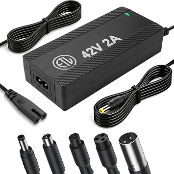 36V Lithium Battery Charger, ETL Certified 42V 2A Charger for Electric Scooter Hoverboard Ebike, Compatible with Gotrax,Jetson,Ninebot,Volpam,Segway, Sisigad,Hover 1 for 36V Lithium Batteries only