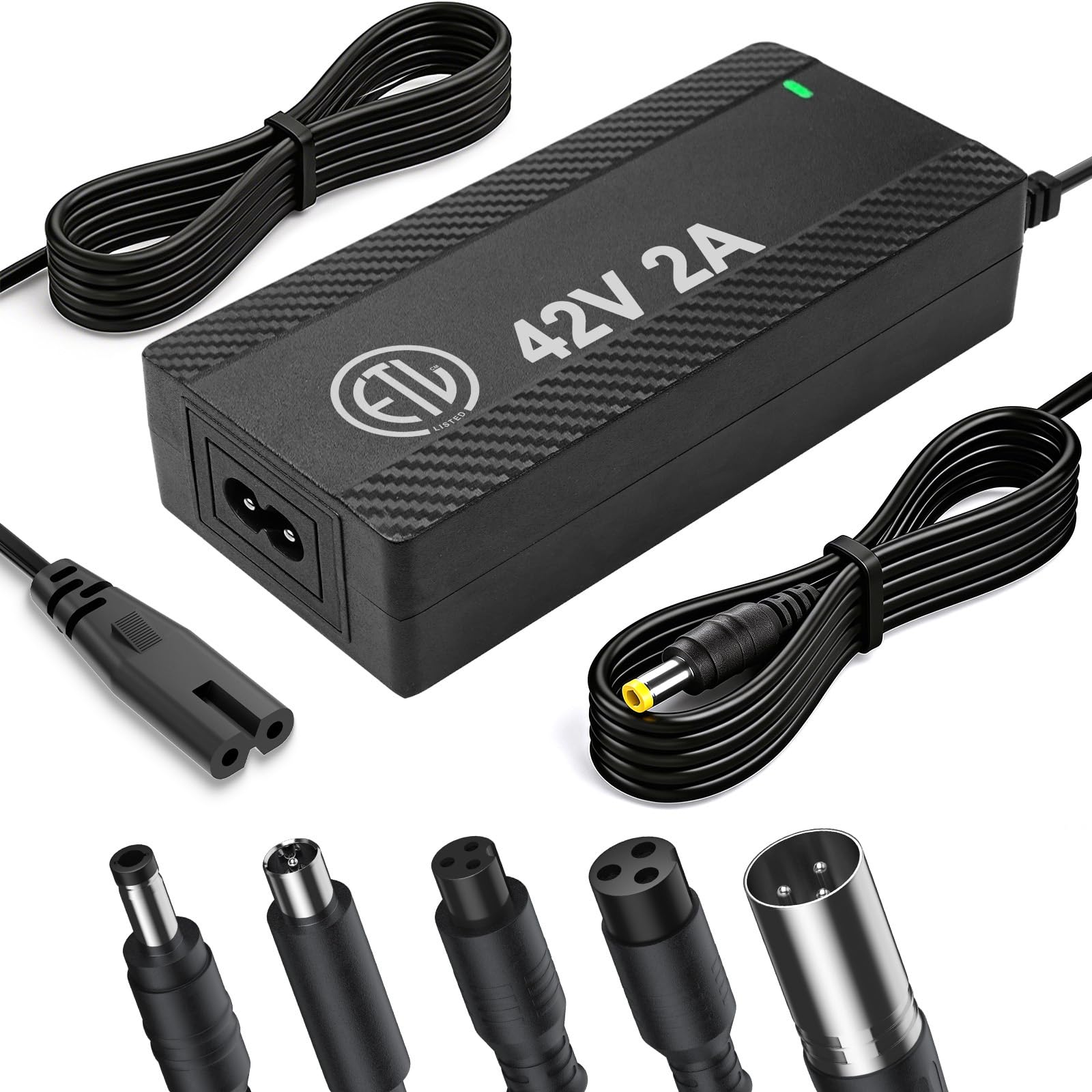 Photo 1 of 36V Lithium Battery Charger, ETL Certified 42V 2A Charger for Electric Scooter Hoverboard Ebike, Compatible with Gotrax,Jetson,Ninebot,Volpam,Segway, Sisigad,Hover 1 (for 36V Lithium Batteries only)