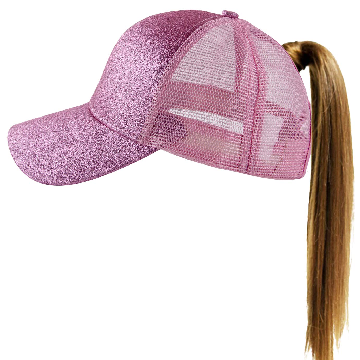MuryobaoWomen's Ponytail Baseball Cap Messy High Bun Adjustable Plain Trucker Dad Hat