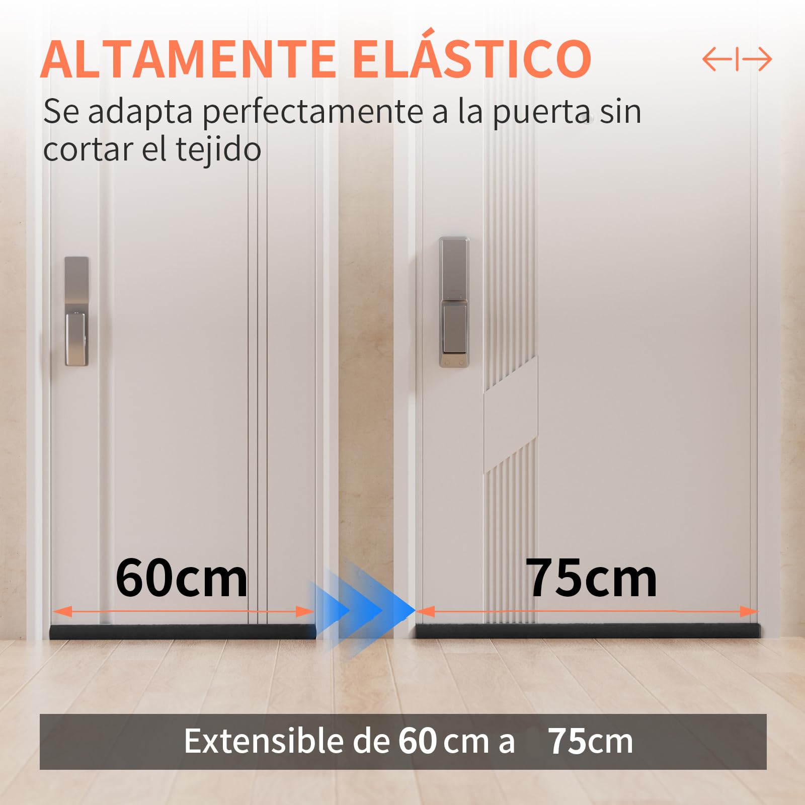 BKSAI Burlete para Puerta sin Adhesivo, 60-75 cm para Puerta de casa, Ducha, baño, balcón, Cortavientos