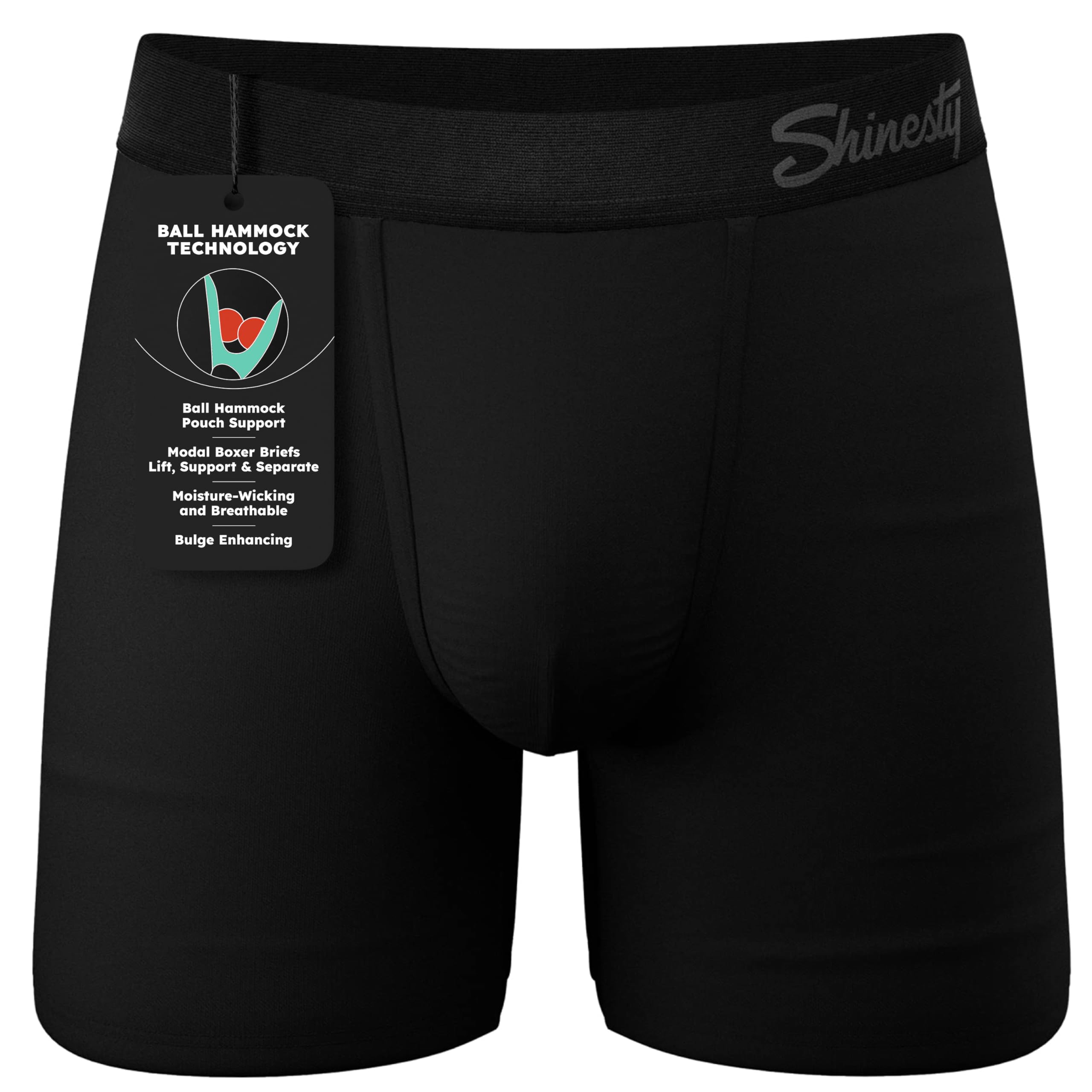 Ball Hammock Mens Underwear with Pouch | Mens Large Boxer Briefs Flyless | US Large Black