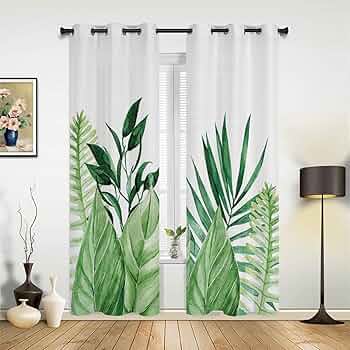 葉 防音カーテン 植物 遮光カーテン3Dプリントされたマイクロ