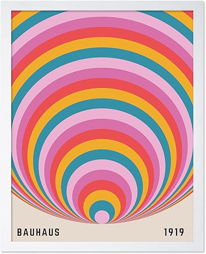 Miniatura 40 de Monem Art Bauhaus Póster – Impresión de sol de California – Arte de círculos arcoíris – Arte geométrico – Arte bohemio chic – Arte moderno de