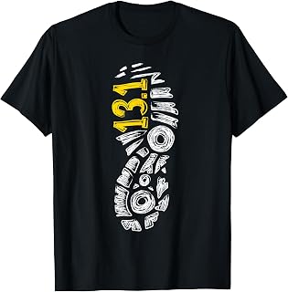 Half Marathon Runner Shirt Marathoner Gift 13.1 Shoe Imprint T-Shirt
