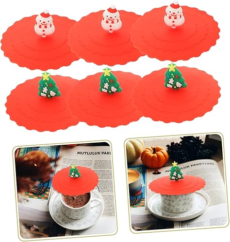 Miniatura 3 de BESTOYARD 30 piezas de silicona de Navidad tapa de taza de té taza de café, tapa de taza de té, tapa de taza de Navidad, tapas de taza de Navidad,