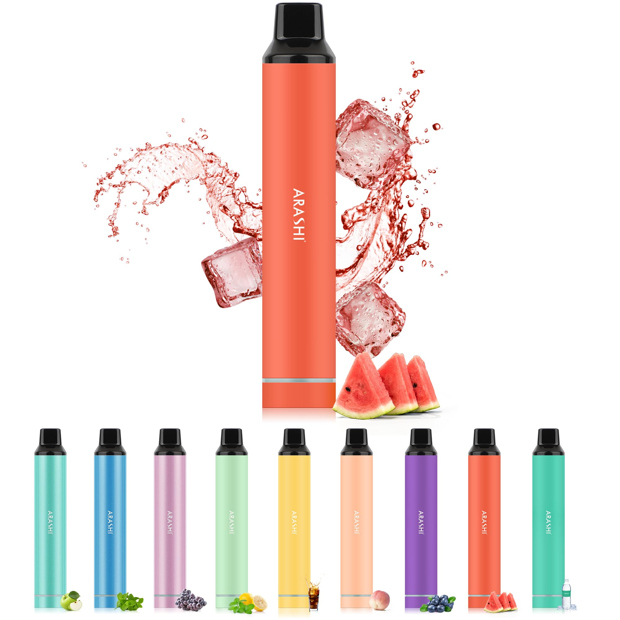 電子タバコ 使い捨て vape 5000回吸引可能 超大容量 スイカ 持ち運び 使い捨てシーシャ 爆煙 水蒸気タバコ 禁煙グッズ ニコチン・タールなし ARASHI