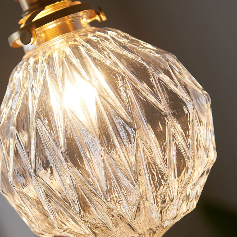 Lámpara colgante Retro con Luces LED, pantalla de Cristal, lámpara colgante de techo Ajustable, adecuada para cocina, Isla, dormitorio y Sala de estar.
