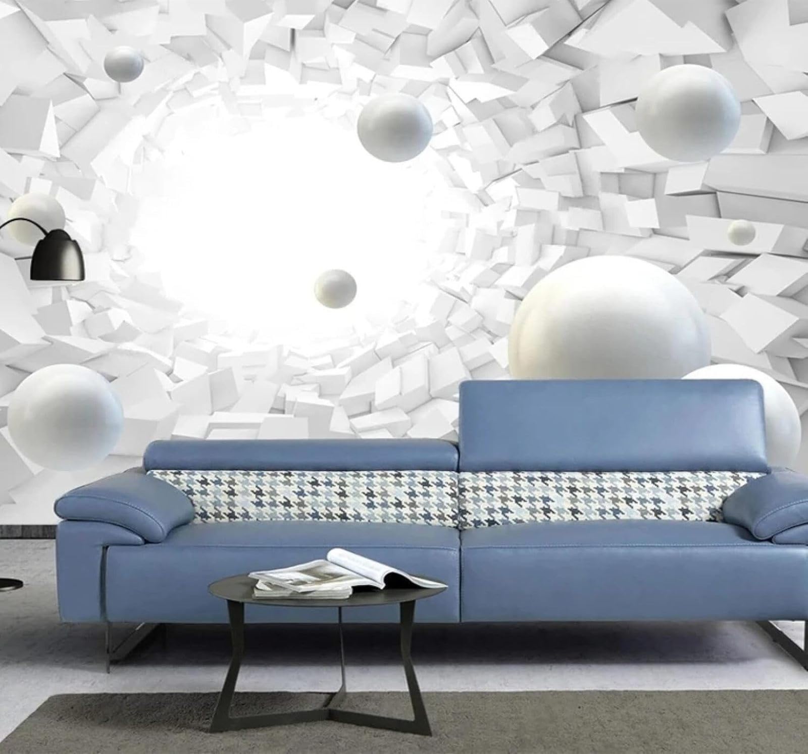 XLMING Three Dimensional Sphere Abstract Tunnel Spatial Extension 3D Wallpaper Luxury Home Dining Decor Paste Sofa Living Room The Wall for Bedroom Mural-150cm×105cm