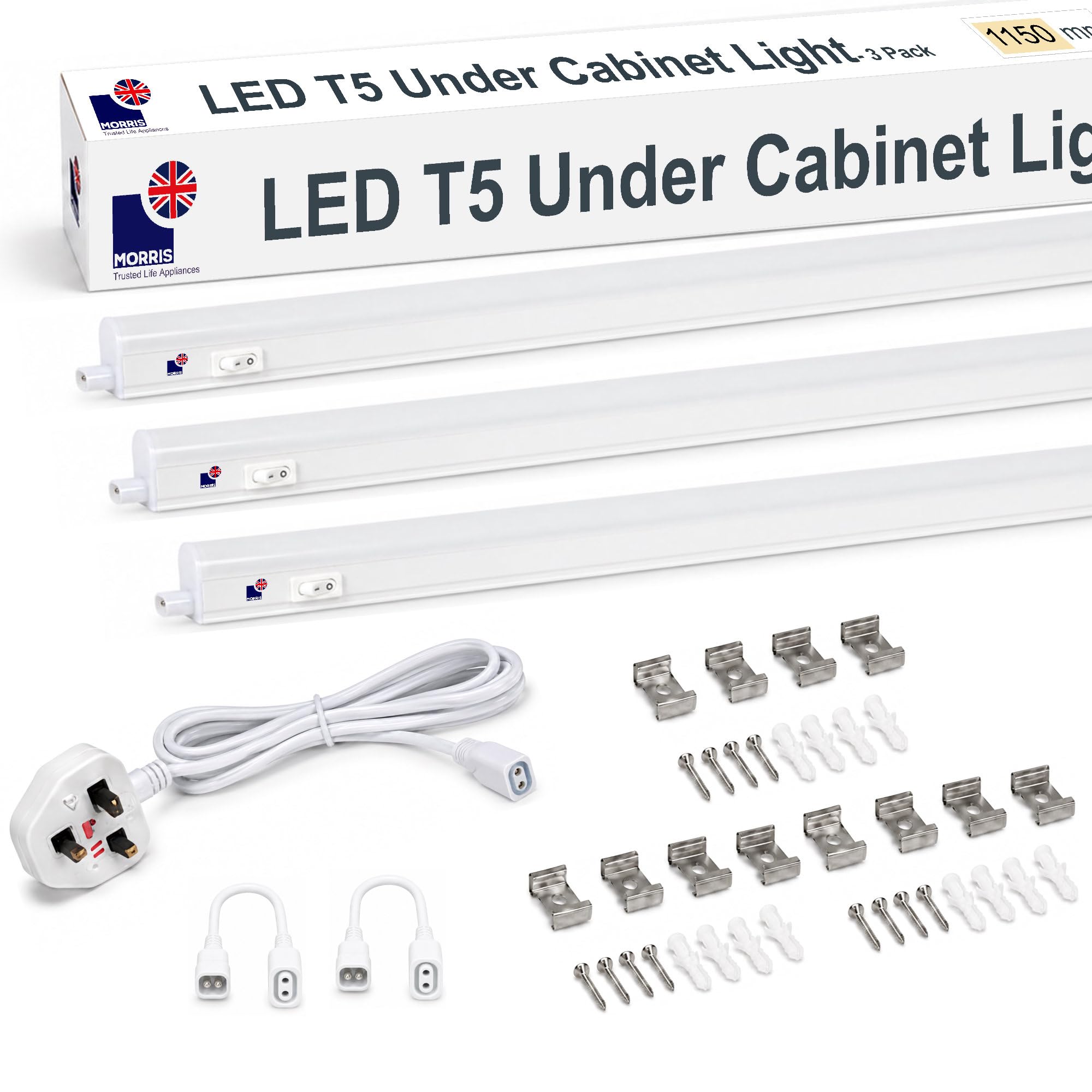 Morris LED Under Cabinet Kitchen Lighting Linkable - 1150mm, 3000k