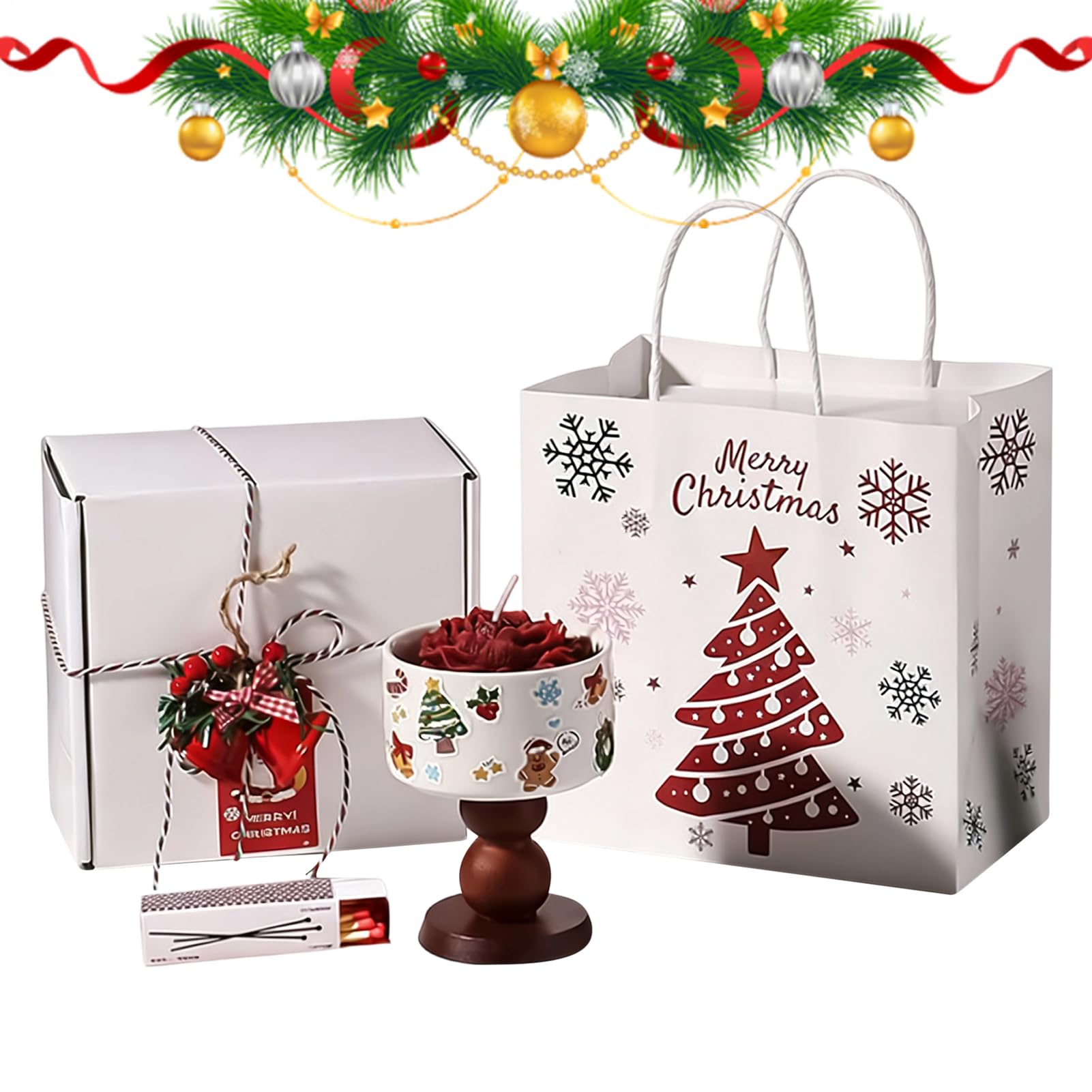 Weihnachtskerze Sojawachs Mit Langer Brenndauer Für Aromatherapie | Weihnachtskerzen Aus Soja Für Männer, , , Entspannung, Zuhause, Party Sowie Festliche Anlässe Wie Geburtstag Und Hochzeit