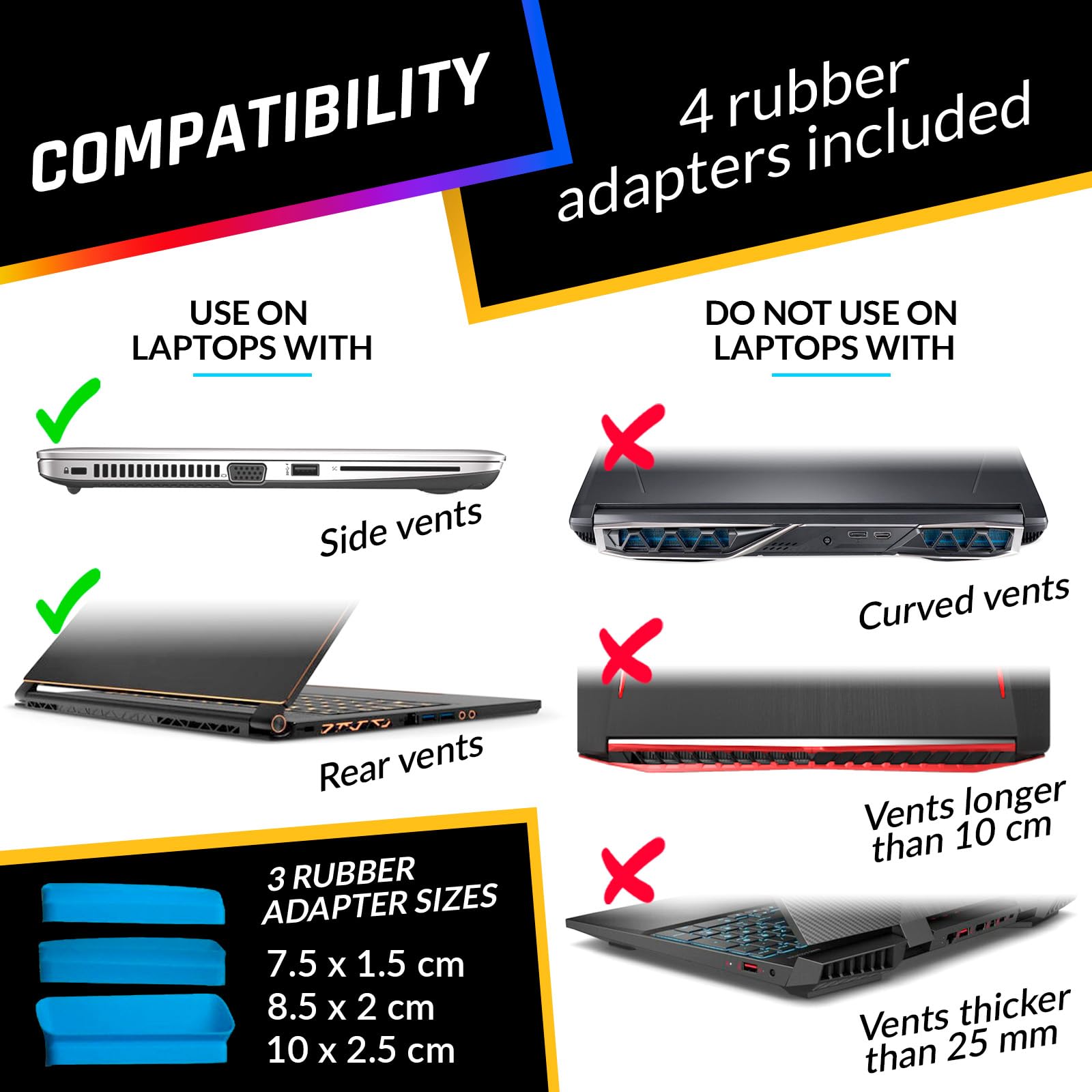 KLIM Cool - Universal Gaming Laptop PC Cooler - Wysokowydajny wentylator do szybkiego chłodzenia - Ekstraktor gorącego powietrza USB - Nowa wersja - Czerwony