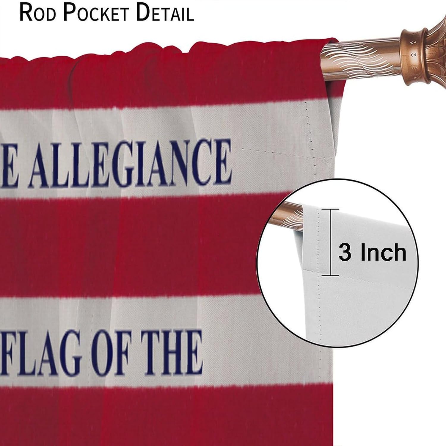 4th of July Curtains United States Flag Patriotic Country Style Curtain with Rod Pocket for Bedroom Living Room Decor Drapes Thermal Insulated Window Treatments 2 Panels Set 42x45 Inch