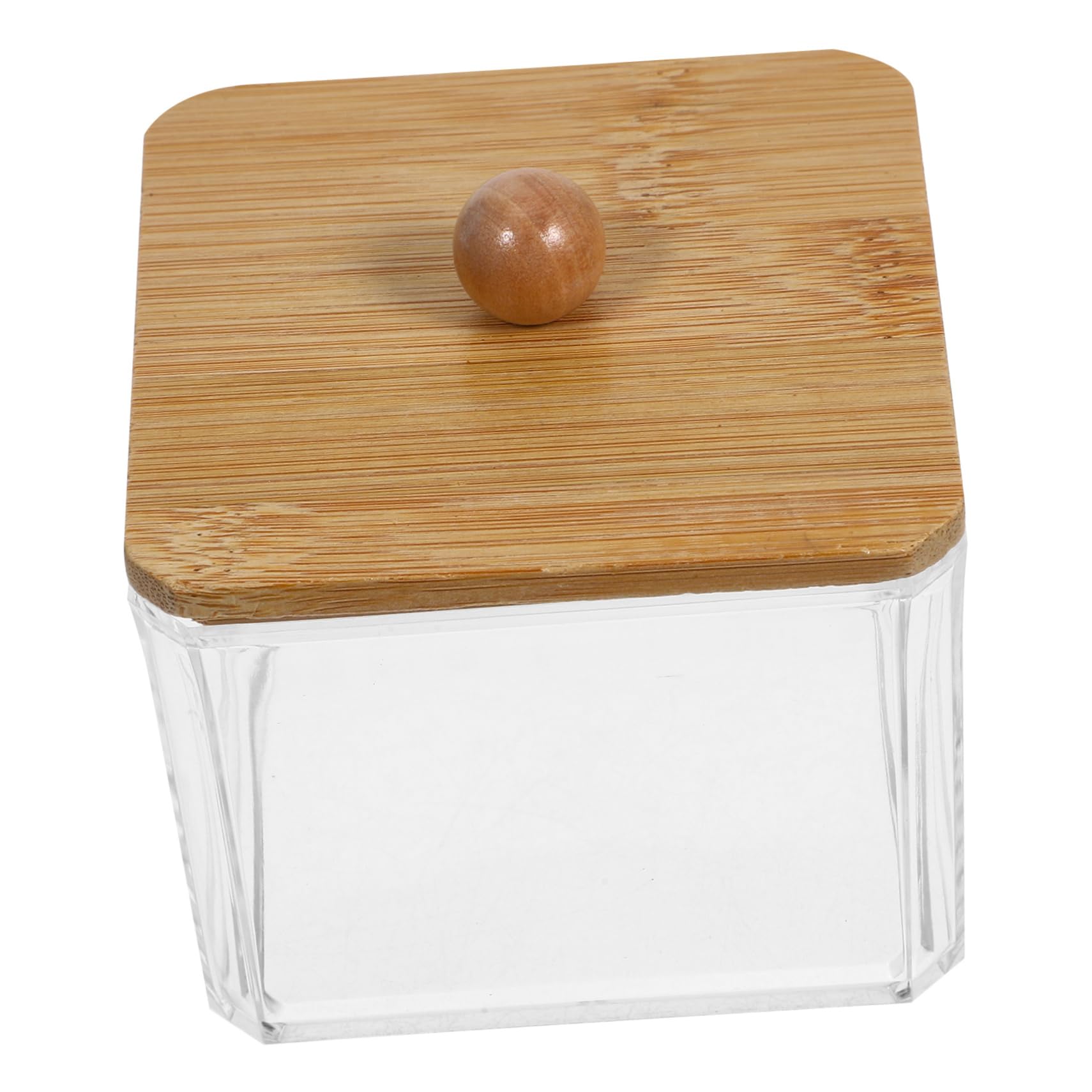 Cabilock 5-teiliger Wattestäbchenhalter Make-up-schwamm-organizer Wattepad-box Mit Deckel Glatter Holz-organizer Für Ihren Schminktisch Verhindert Feuchtigkeit Und
