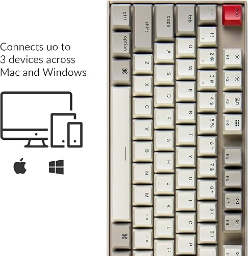 Miniatura 2 de Keychron K8 87 teclas Tenkeyless Layout inalámbrico Bluetooth teclado mecánico para juegos Mac, multitarea tipo C teclado de computadora con cable