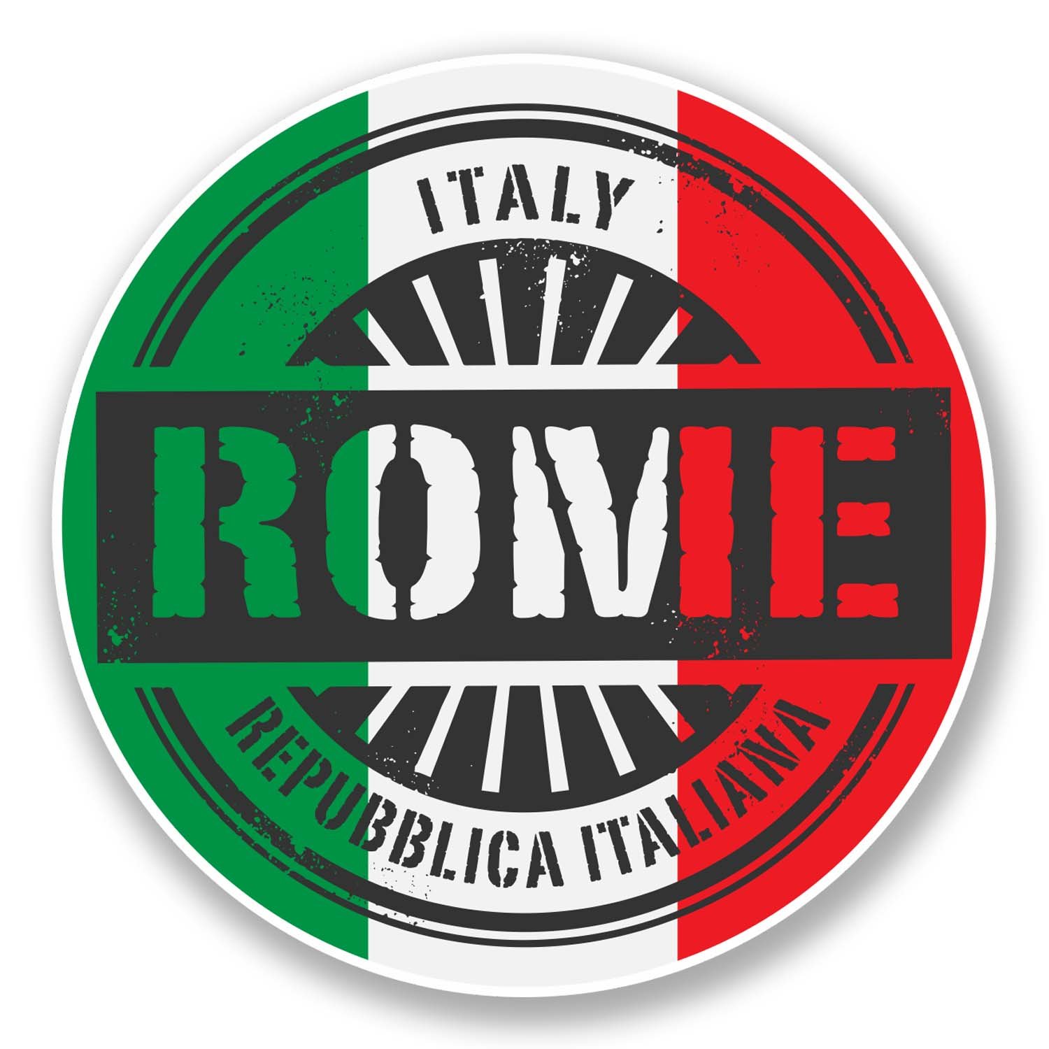 Destinationvinyl Multi 2 X 10Cm Rome Italy Vinyl Sticker Travel Luggage Tag Laptop Italian Flag #6106 (10Cm X 10Cm)