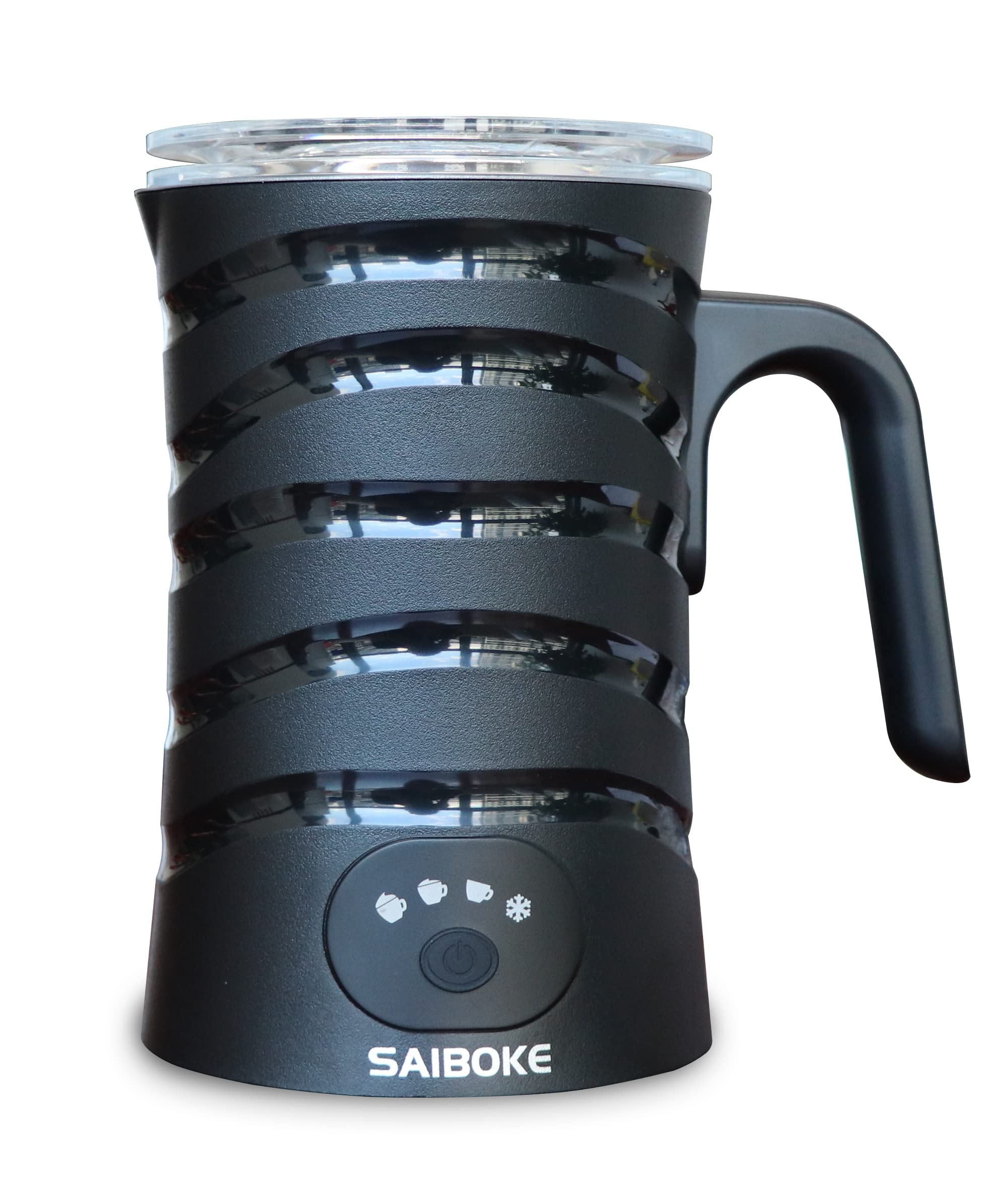 SAIBOKE Electric Milk Frother, Automatic Milk Steamer,4-in-1 Automatic Hot & Cold Foam Maker-8.8oz/260ml Milk Warmer for Latte,Cappuccinos,Macchiato,Ultra-Quiet Working & Automatic Off (White)