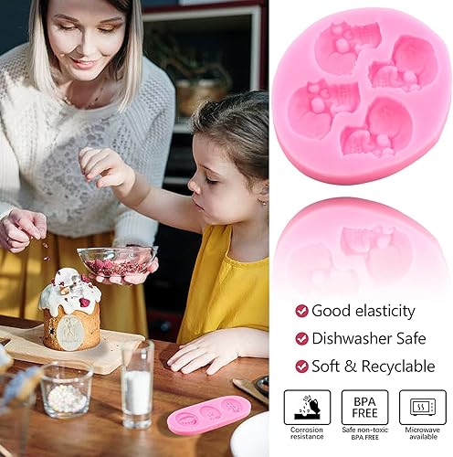 Miniatura 5 de Zixiang Moldes de silicona para Halloween, molde de fondant, molde de cabeza de esqueleto, molde de dientes de araña, vampiro, para decoración de