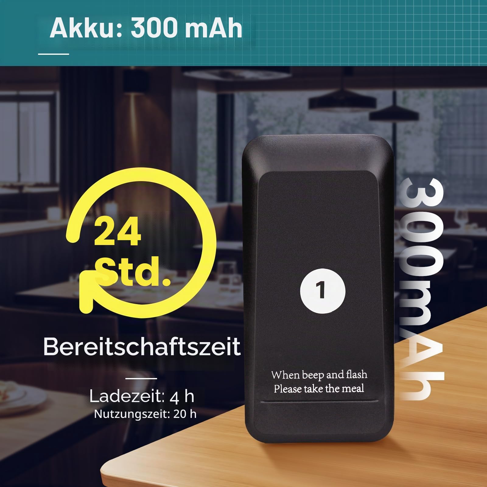 Retekess TD157 Pager System, 16 Pagers, Pager Rufsystem Gastro, Draußen 500M, 300mAh Akku, mit Vibration, 998 Kanäle, Aufrufsystem für Restaurants, Bar, Imbisswagen