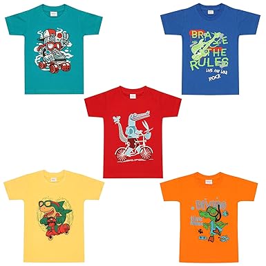 kiddeo Kids Boys Halfsleeve T Shirts (03)(Pack of 5)