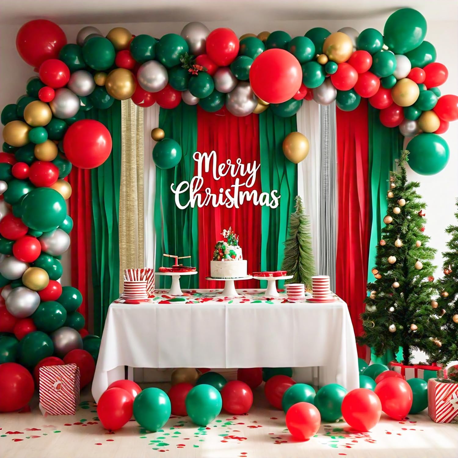Captain Decor 6 rollos de serpentinas de papel crepé, 600 pies, paquete de 6 serpentinas navideñas únicas para decoraciones de fiestas, cumpleaños, serpentinas de fiesta para decoración de bodas (1.8