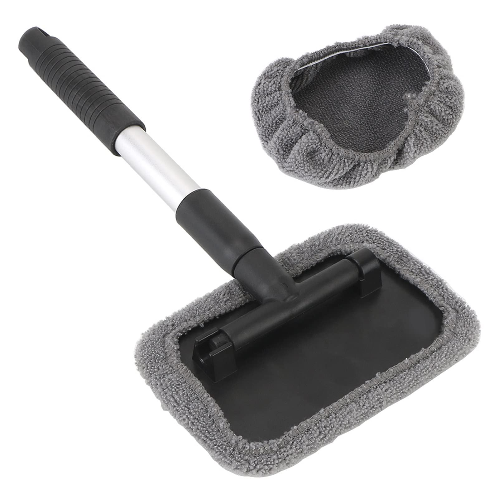 TRUSTTWO Lavado de Coches Limpiador de Parabrisas Microfibra Herramienta de Limpieza de Ventana con Mango telescópico Lavable y Reutilizable Pista de Tela Cabeza The New