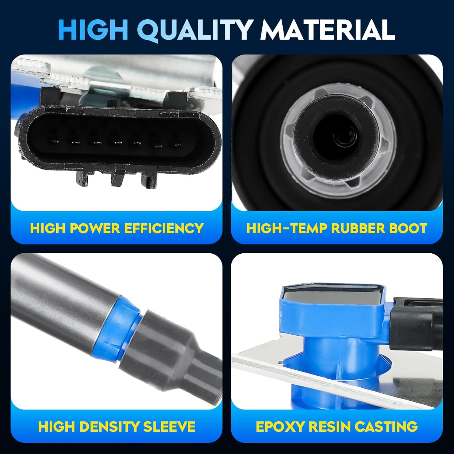 Ignition Coil Blue Pack for Cadillac Seville 2004, DeVille 2004-2005, SRX 2004-2006, STS 2005-2006, XLR 2004-2005, for Pontiac Bonneville, 4.6L V8, Replaces C1509 D593A 5C1552 E402 52-1817 2 PCS