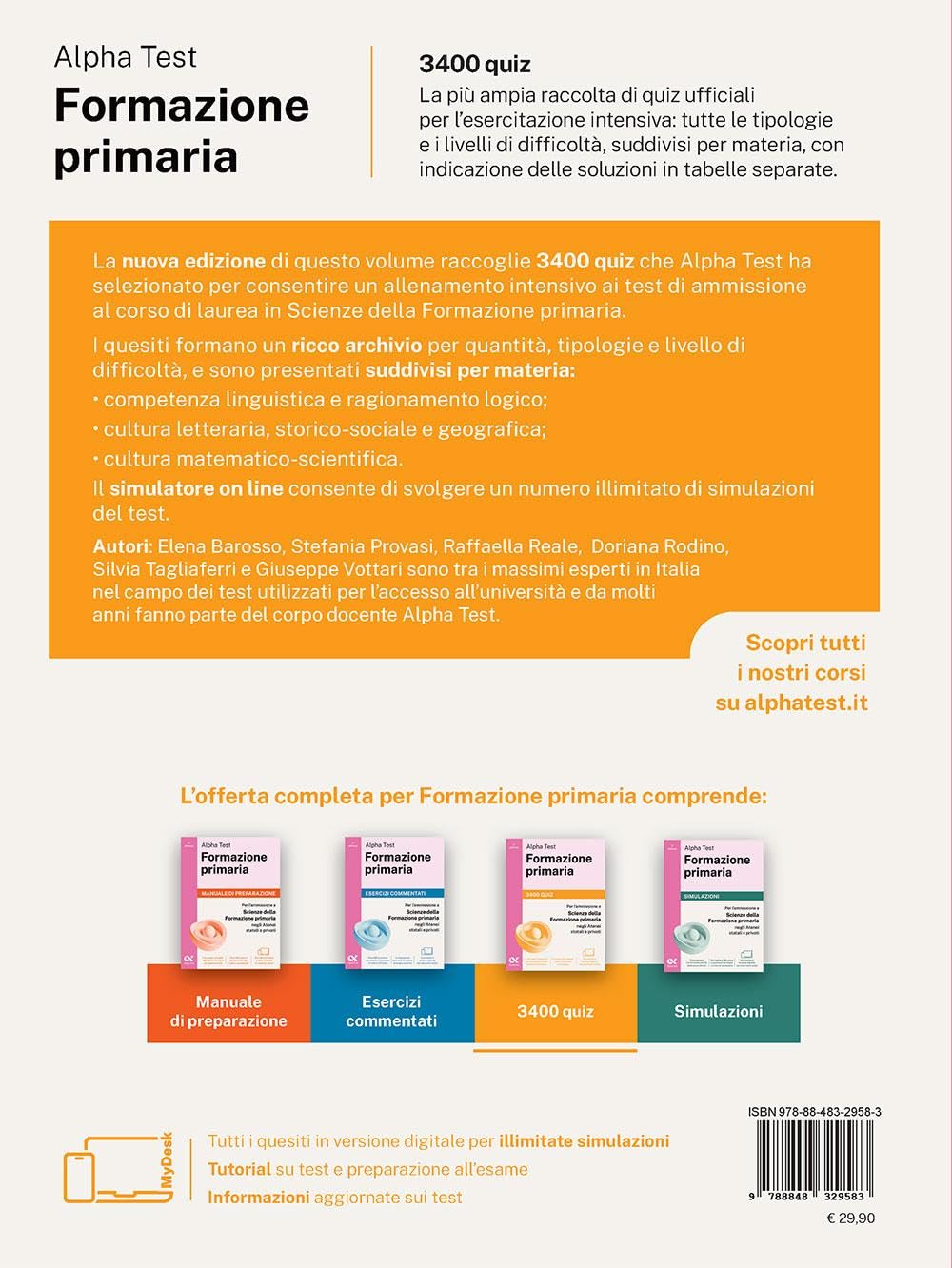 Alpha Test Formazione primaria 2026-2027. 3400 quiz. Per il test di ammissione a Scienze della Formazione Primaria. Con simulatore online