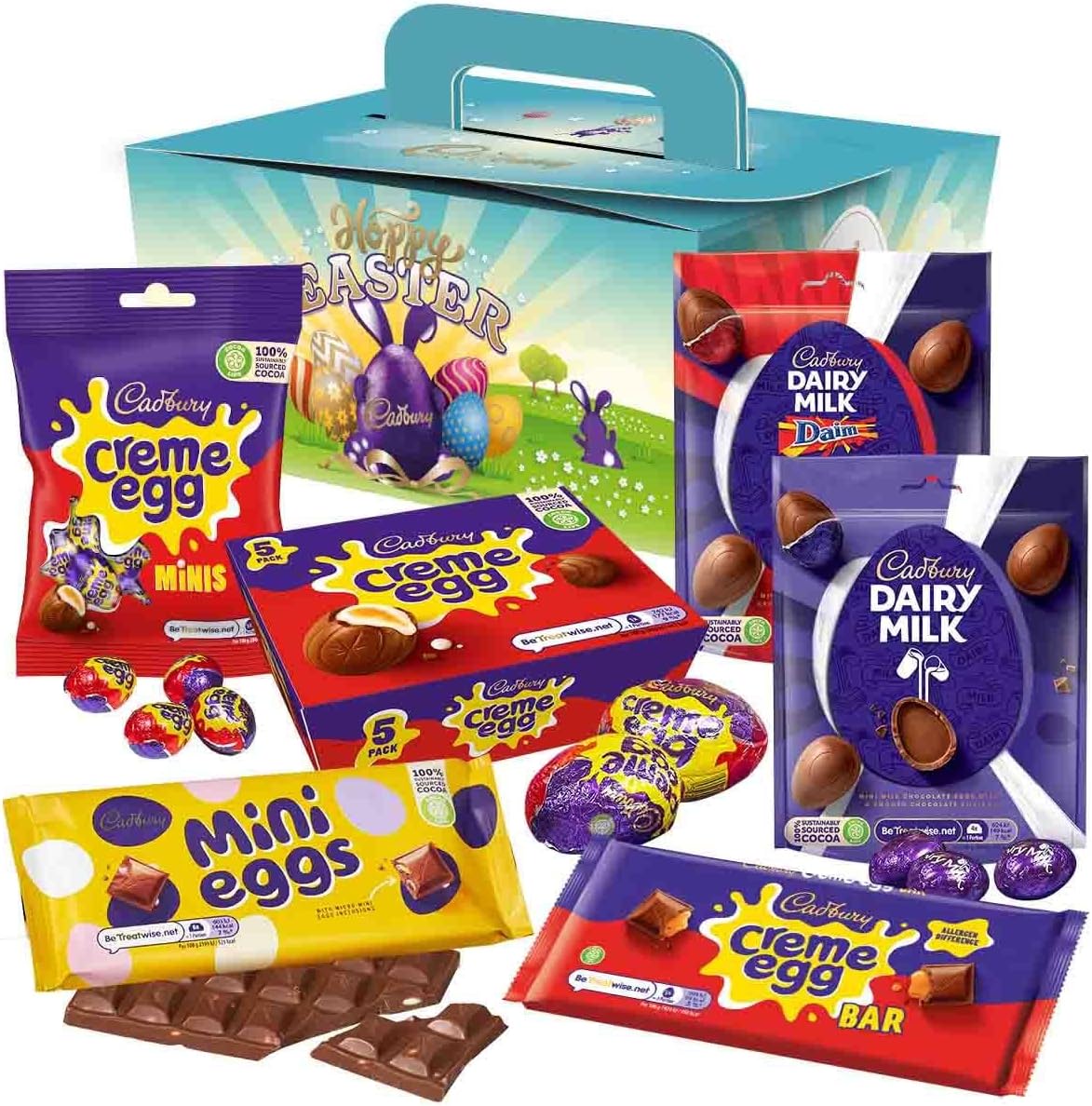 Cadbury Hoppy Easter Egg Hunt Chocolate Box with Dairy Milk, Daim, Mini