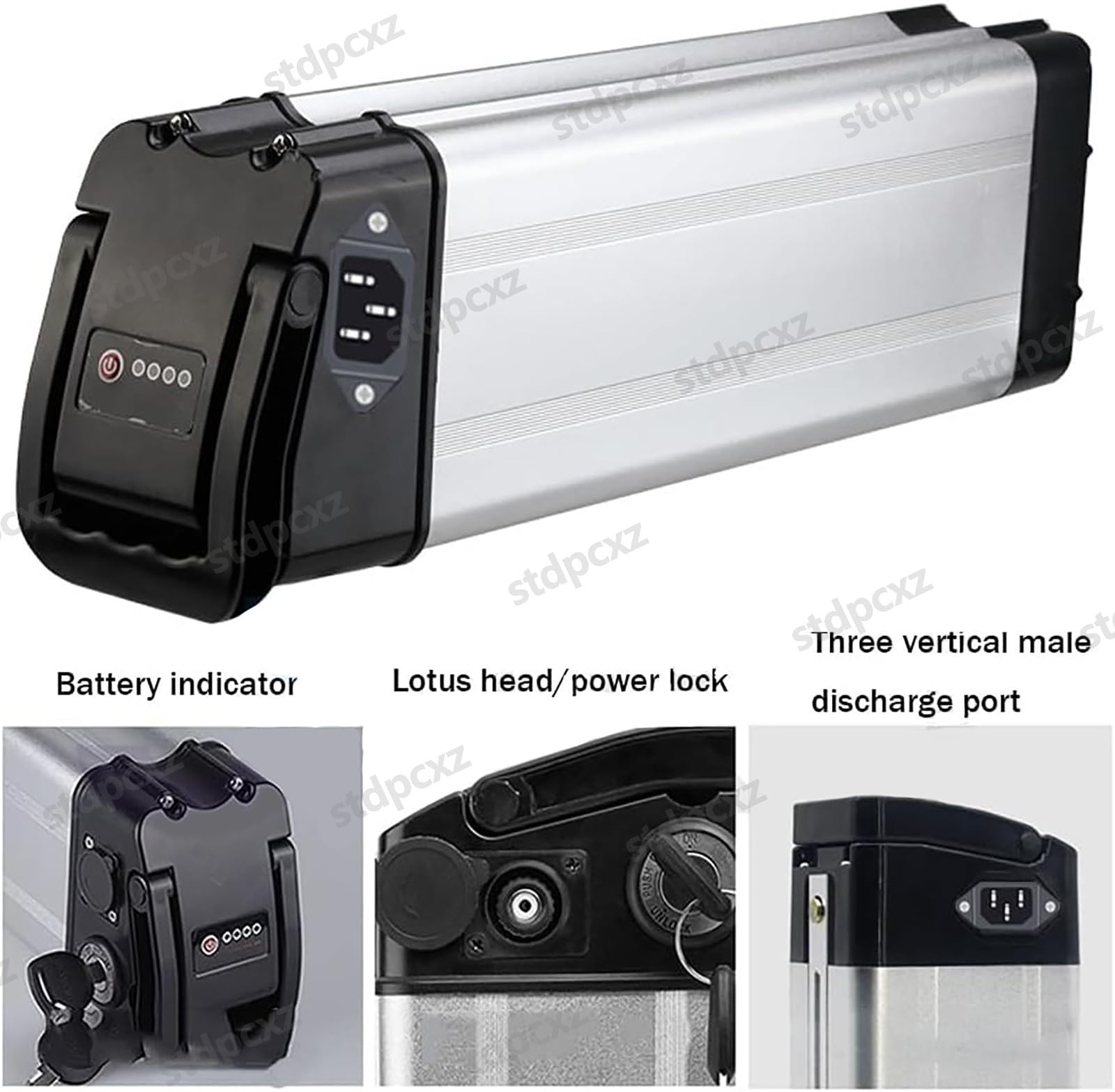 Batteria Per Bici Elettrica Da 36V Con Caricabatteria, Batteria Di Ricambio Rimovibile Per Bici Elettrica Pieghevole 36V 10Ah 15Ah 20Ah Per Motore 250W 200W 3,36V 10Ah