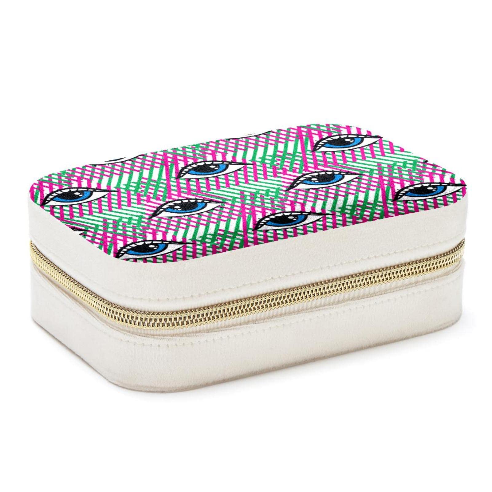 Boîte à bijoux voyage yeux rigolos : mini organiseur compact bagues et colliers