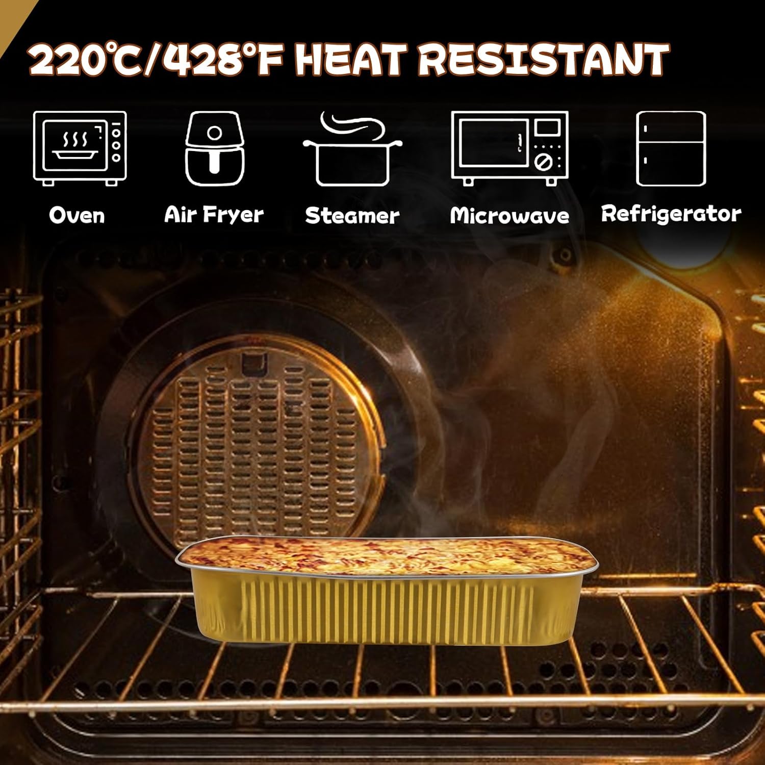 100 Pack Mini Loaf Pans with Lids, 6.8oz Aluminum Foil Disposable Baking Pans With Lids and Spoons, Rectangle Pans Tins Containers Cake Pans for Brownie Cake Cheesecake - Gold - Image 4