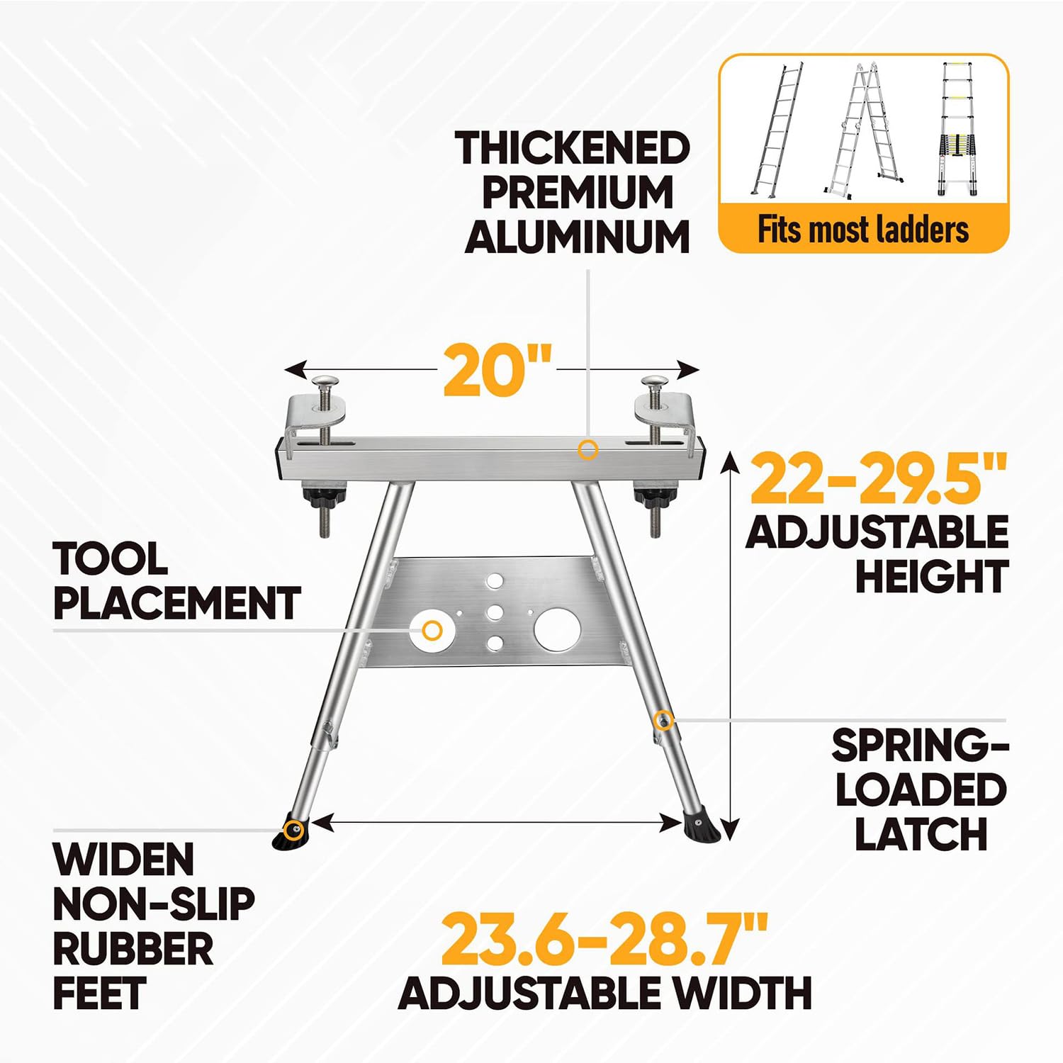 HEYOUTH Distanziatore della scala,Stabilizzatore Di Scala A Forma Di V in Acciaio,Gancio universale per Tetto,Lunghezza Regolabile 22-29.5 ",per scale di estensione,Tetto della scala,Finestra a Parete