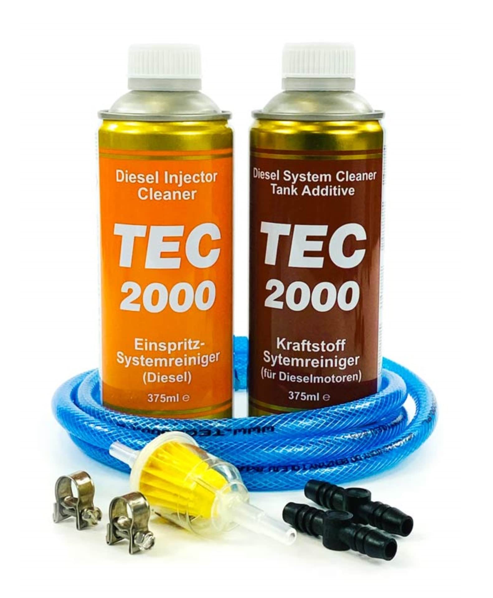 TEC 2000 Diesel Iniettore Cleaner + Diesel System Cleaner Set per la pulizia del motore, 750 ml, iniettori, detergente per sistemi diesel, additivo per serbatoio, set di pulizia per iniezioni