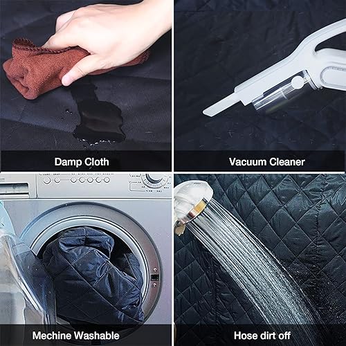 Miniatura 7 de iBuddy Funda de asiento de perro para camiones con ventana de malla, hamaca 100% impermeable para asiento trasero de camión, lavable a máquina,