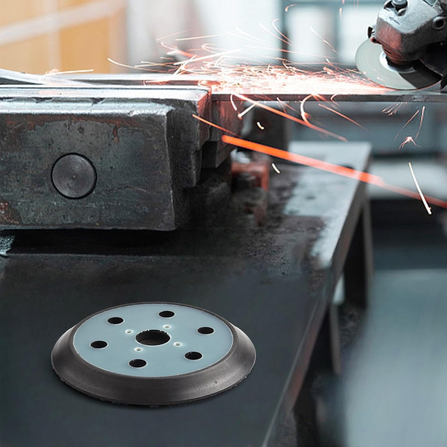 6 Inch 6 Hole Sanding Pad Hook and Backing Pad Random Sander, 150mm PU Replacement Disc with Flexible Smooth Polishing