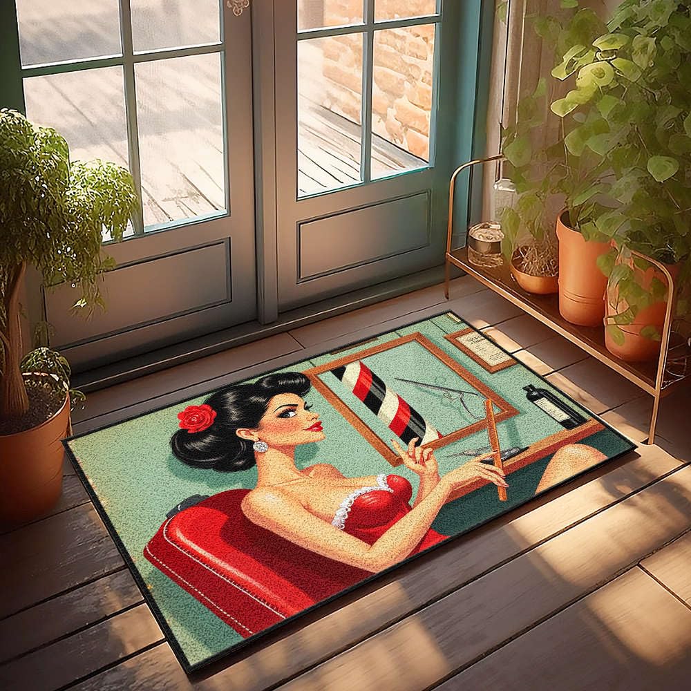 Paillasson printemps de 65 x 90 cm antidérapant et robuste pour l'extérieur
