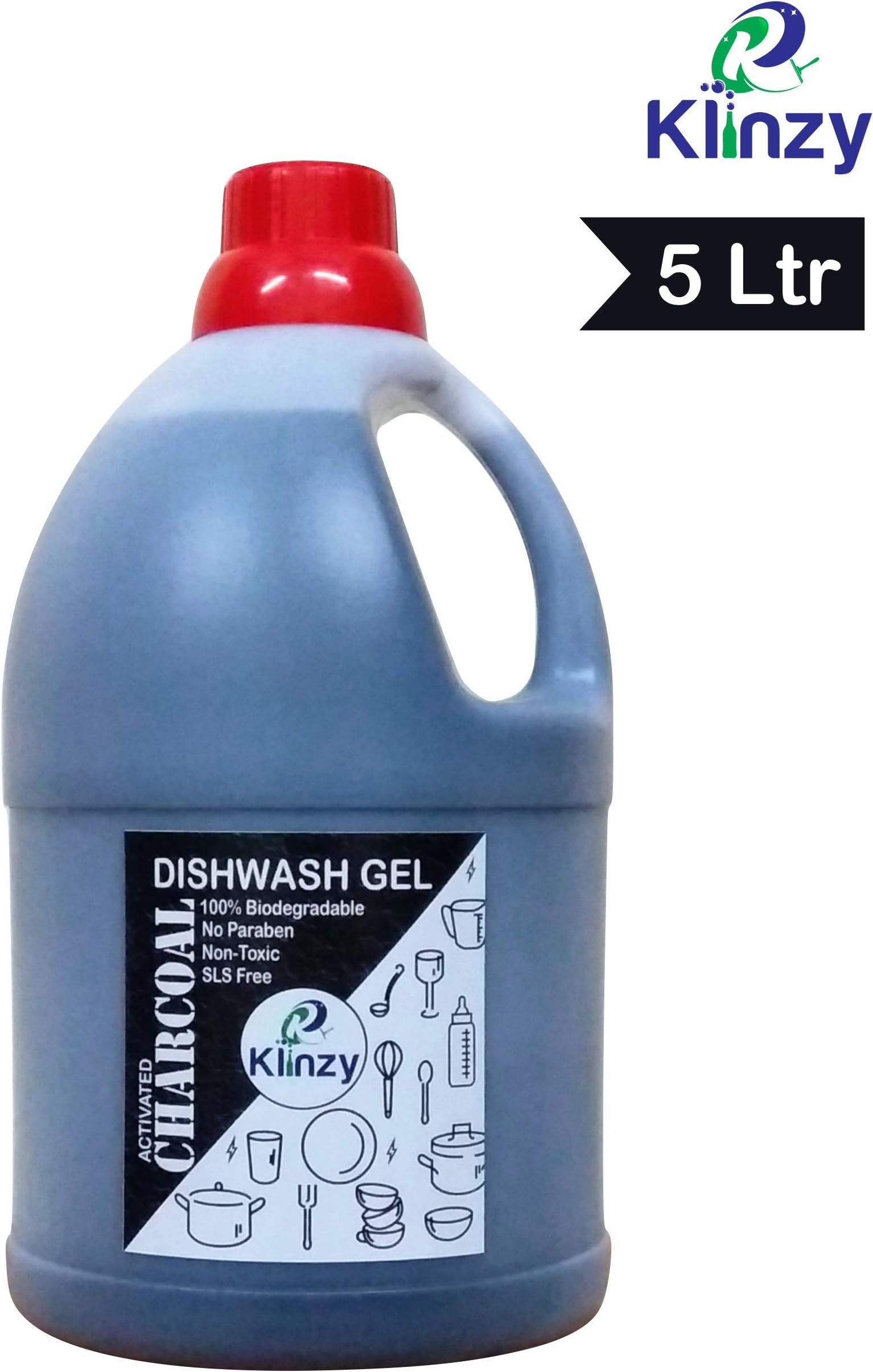 Klinzy - Activated Charcoal Dishwash Gel (5 Litre)