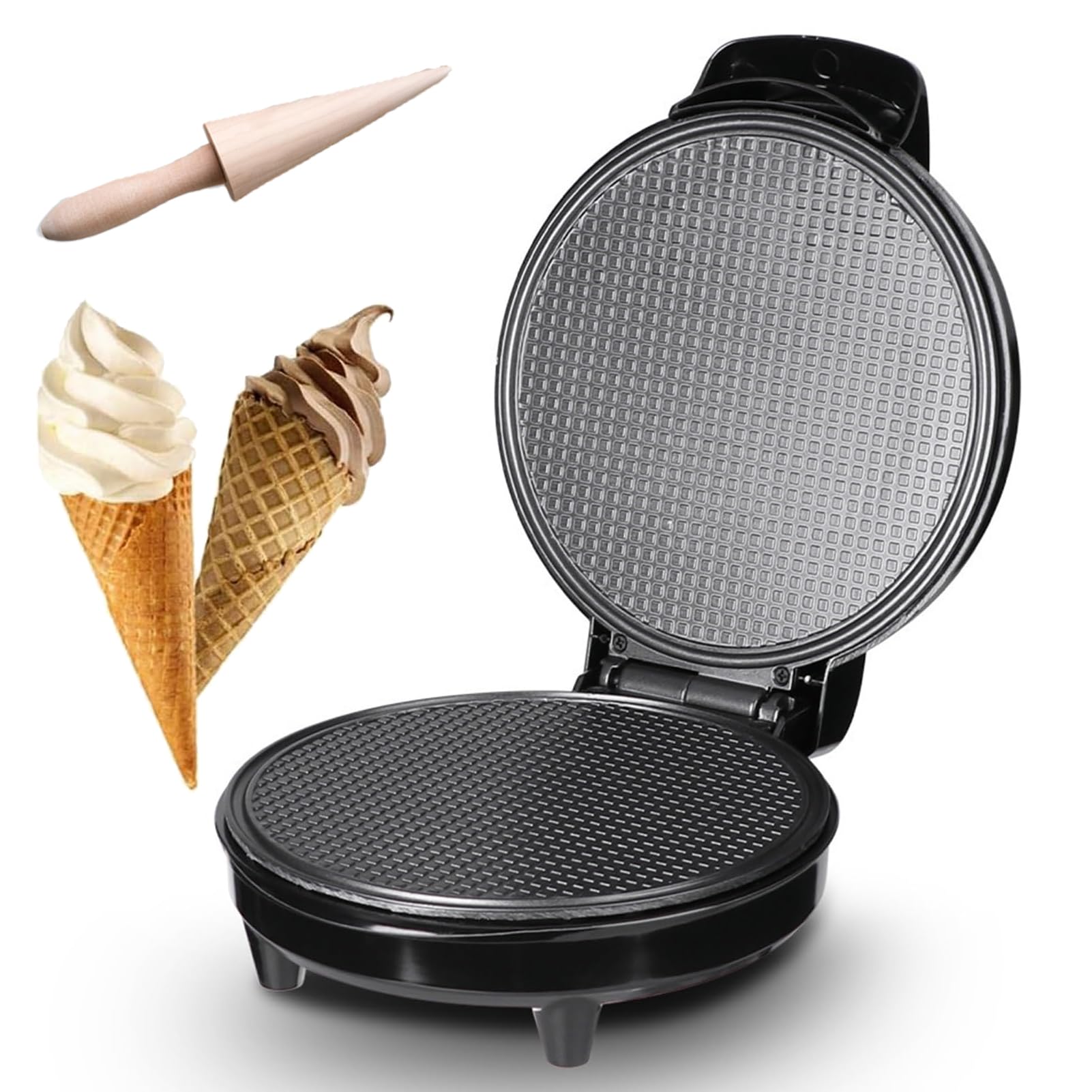 Machine à bols à œufs et cornets de gaufres en acier durable 1200W