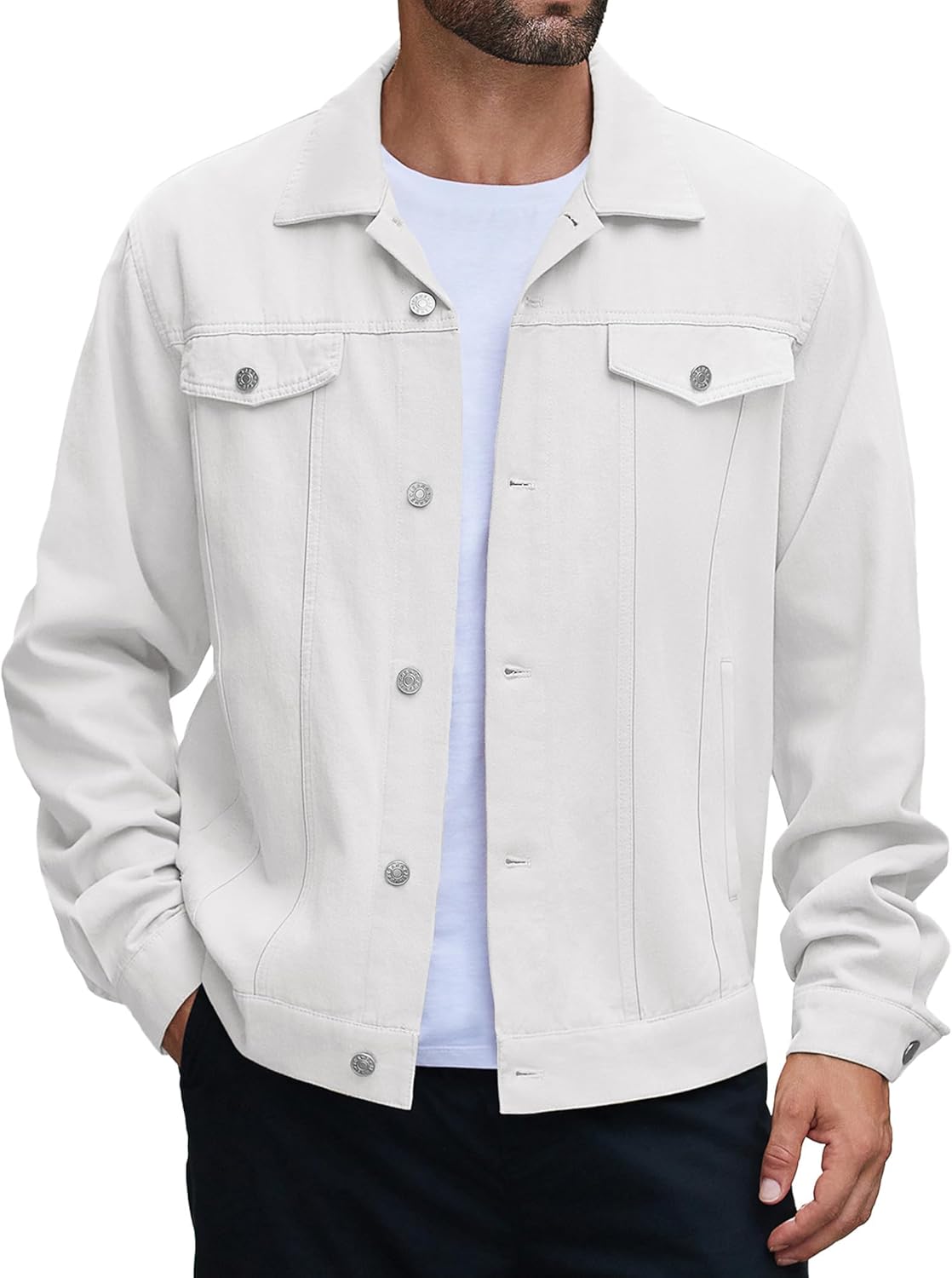 COOFANDY Men's Cotton Denim Jacket Lightweight Trucker Western Jackets Casual Fashion Jean Coat